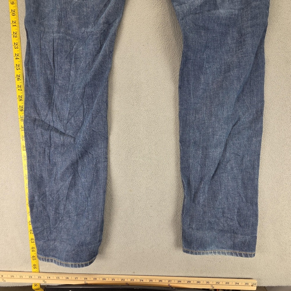 C&A Jeans Mens 38x34 Blue Selvedge The Slim Stretch Extra Comfort Button Fly - Picture 16 of 16